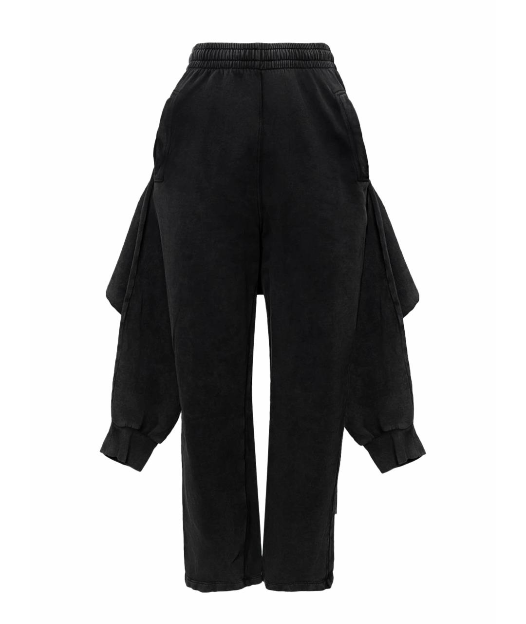 BALENCIAGA Черные хлопковые прямые брюки, фото 1