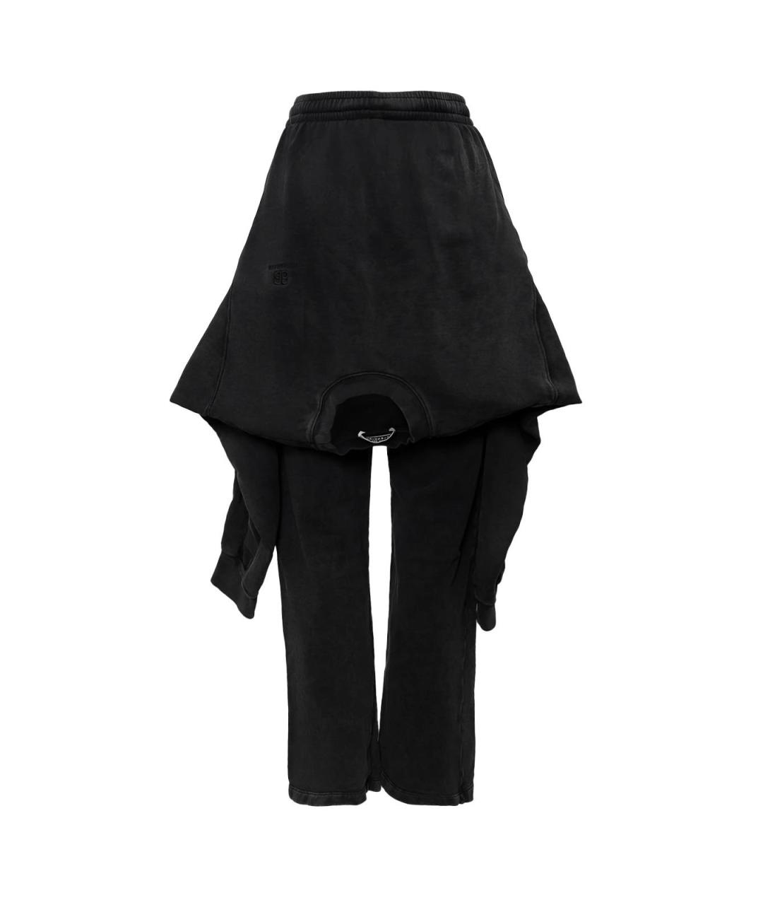 BALENCIAGA Черные хлопковые прямые брюки, фото 2