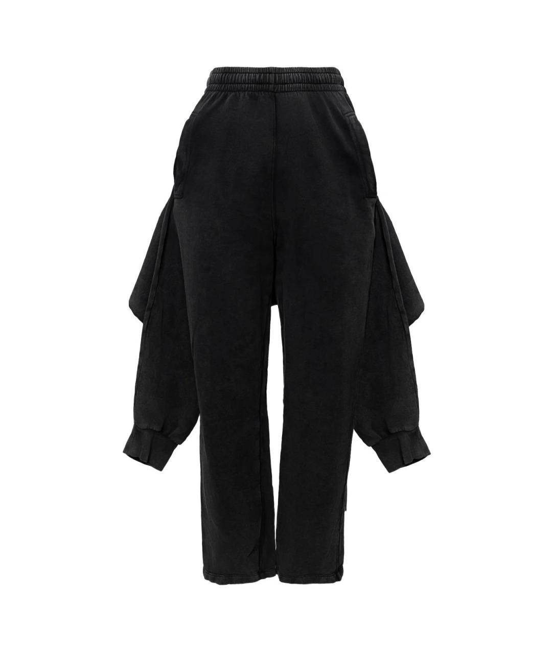 BALENCIAGA Черные хлопковые прямые брюки, фото 4