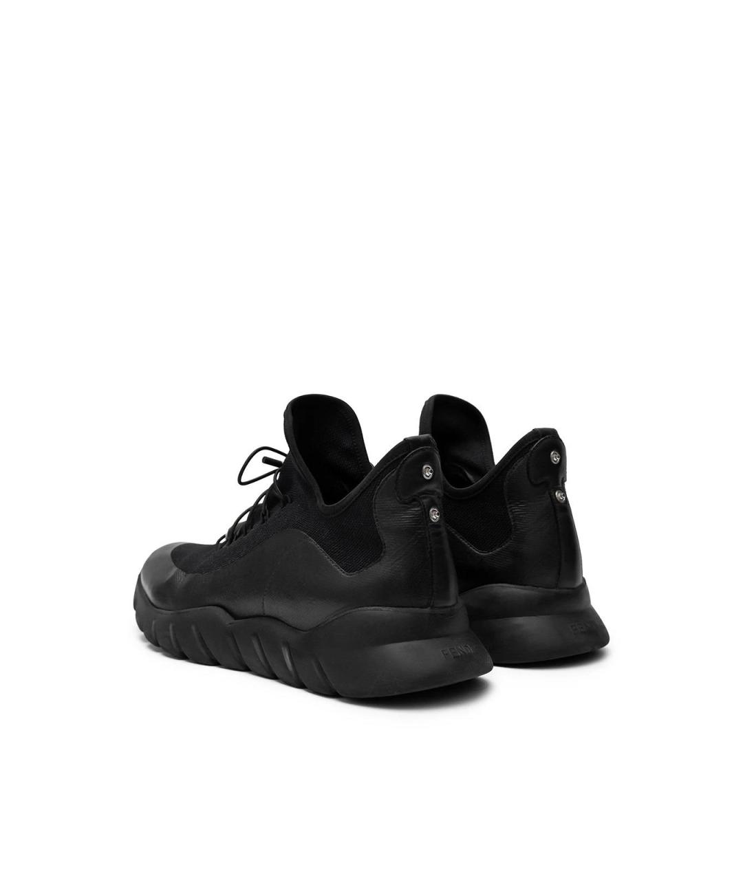 FENDI Черные текстильные высокие кроссовки / кеды, фото 3