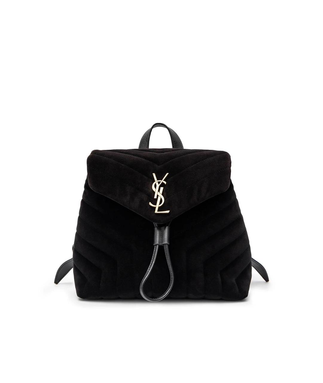 SAINT LAURENT Черный бархатный рюкзак, фото 5