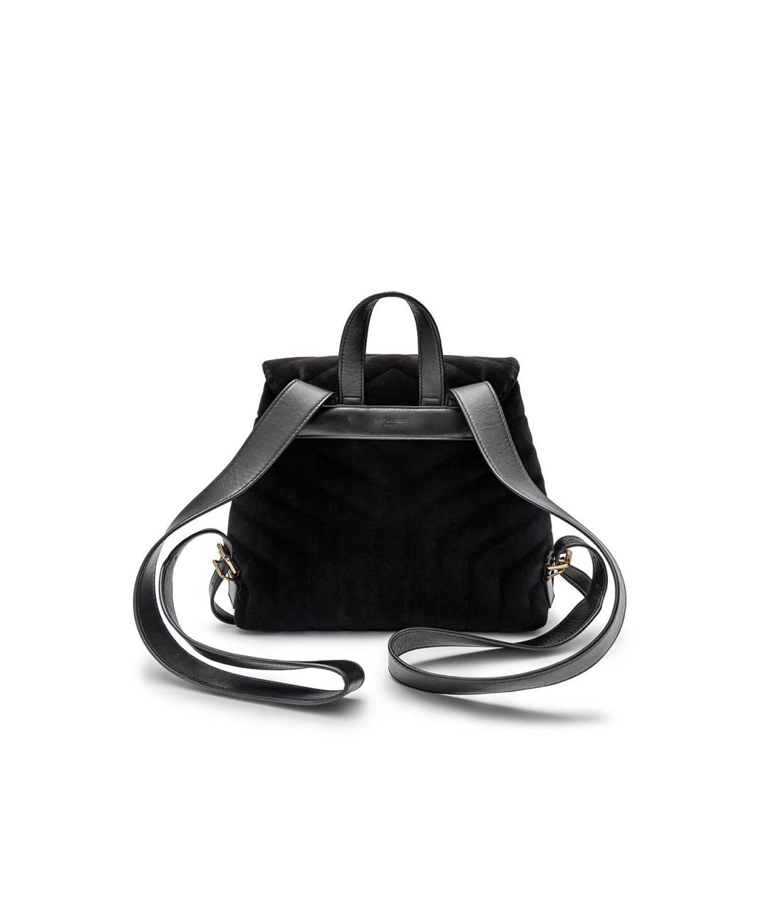 SAINT LAURENT Черный бархатный рюкзак, фото 3