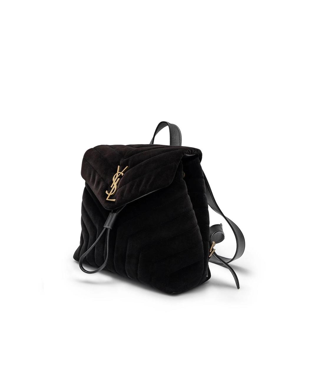 SAINT LAURENT Черный бархатный рюкзак, фото 2