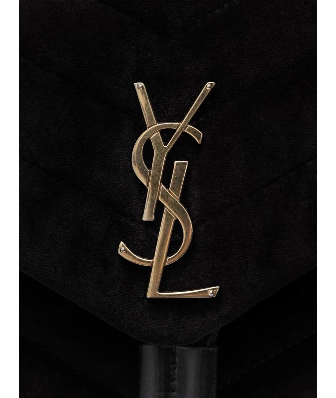 SAINT LAURENT Черный бархатный рюкзак, фото 4