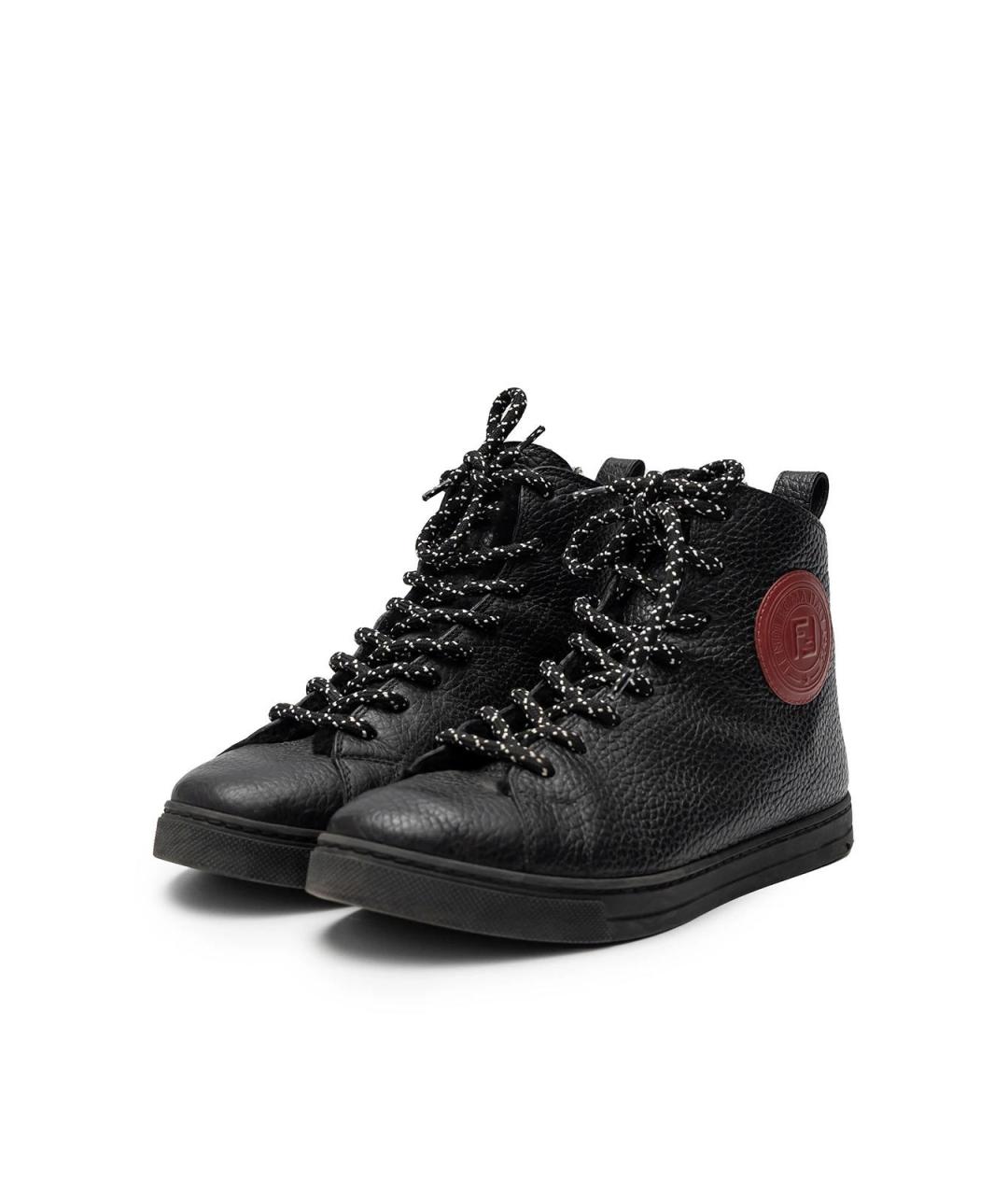 FENDI Черные кожаные ботинки, фото 2