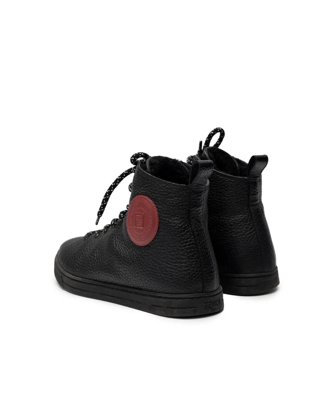 FENDI Черные кожаные ботинки, фото 3