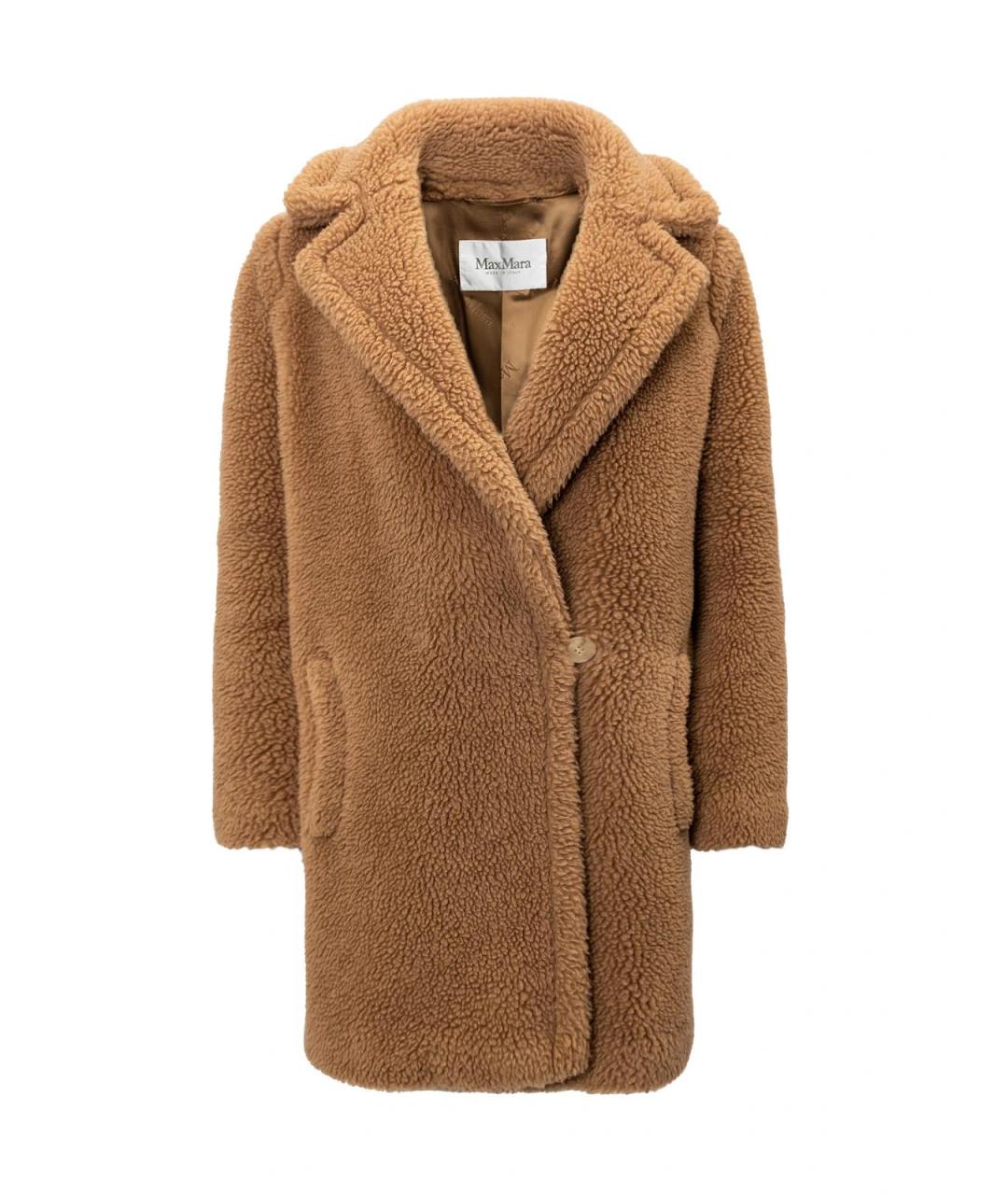 MAX MARA Коричневая шерстяная шуба, фото 4