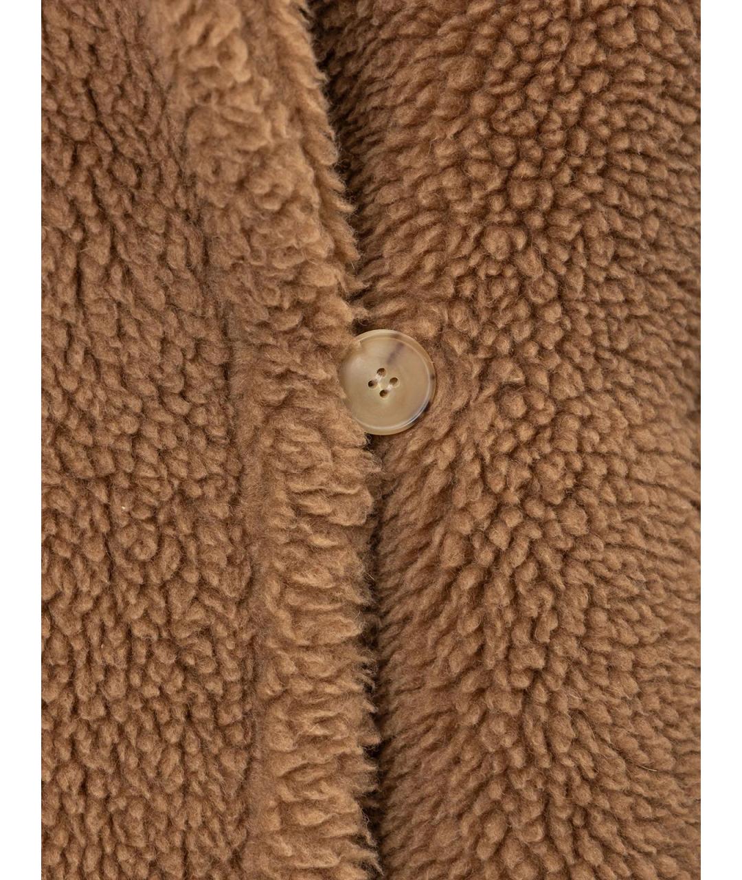 MAX MARA Коричневая шерстяная шуба, фото 3
