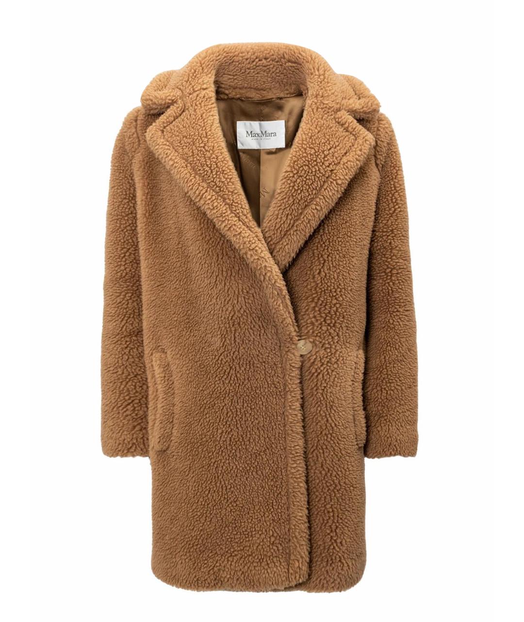 MAX MARA Коричневая шерстяная шуба, фото 1