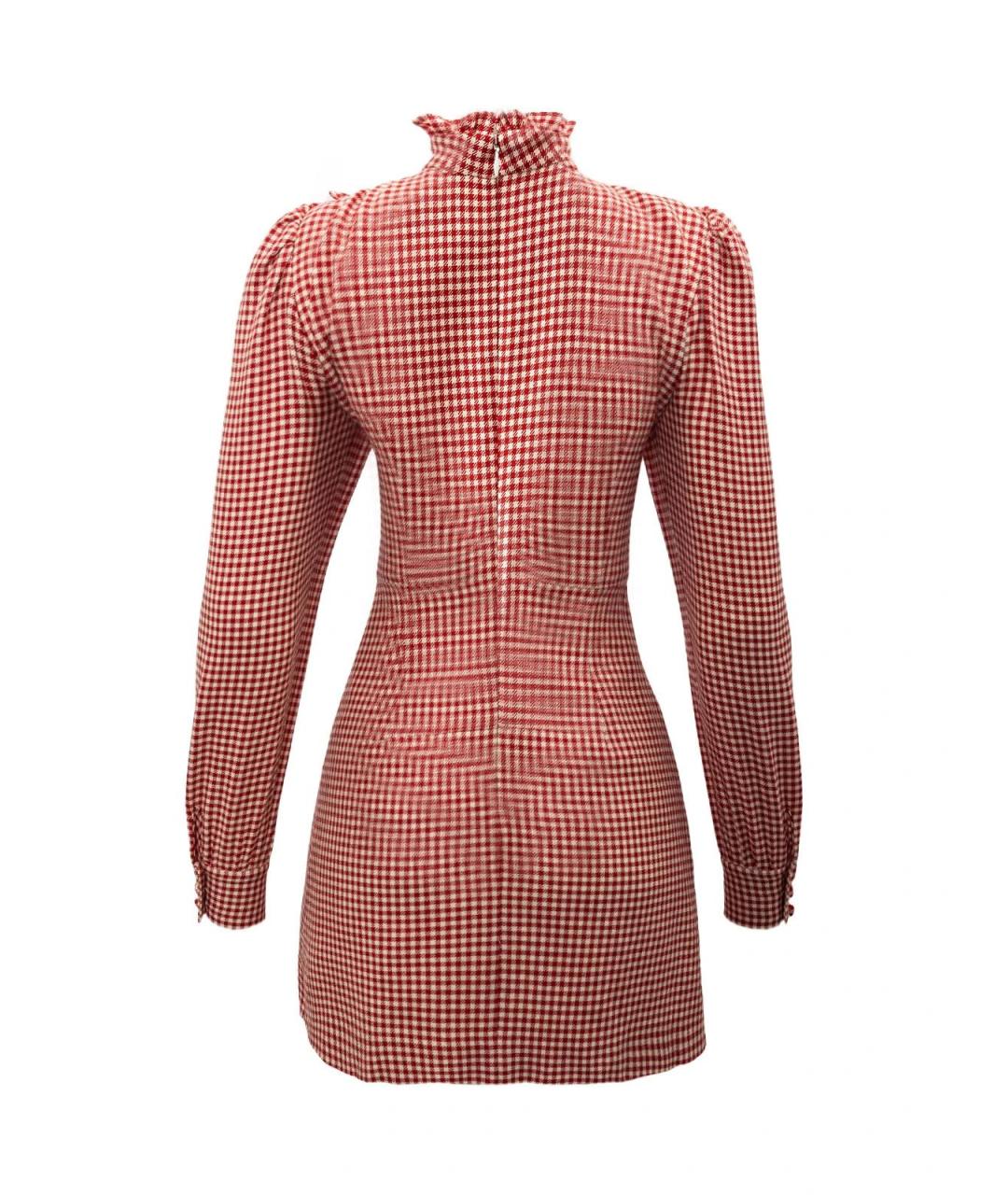 ALESSANDRA RICH Красное хлопковое повседневное платье, фото 3