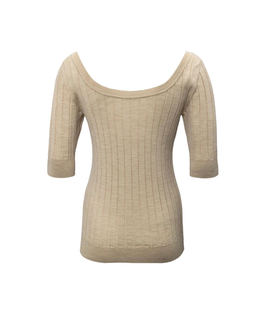 THE ROW Бежевый шерстяной джемпер / свитер, фото 2