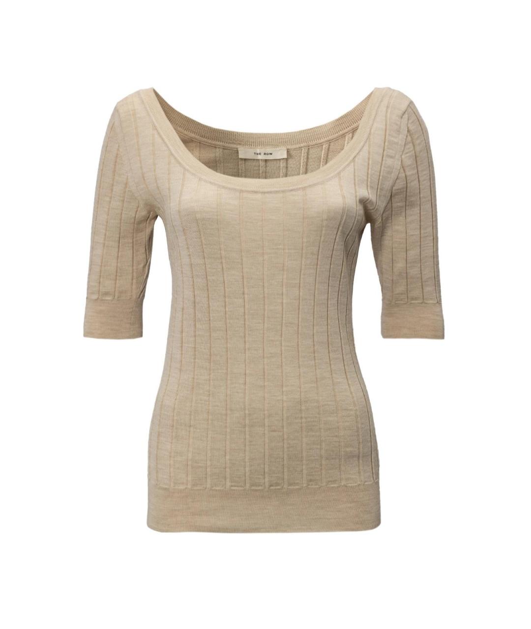 THE ROW Бежевый шерстяной джемпер / свитер, фото 4
