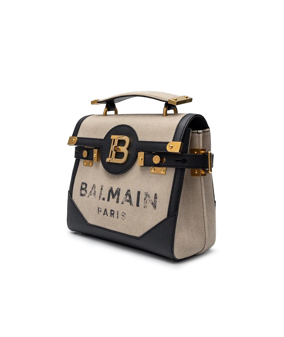 BALMAIN Бежевая тканевая сумка через плечо, фото 2