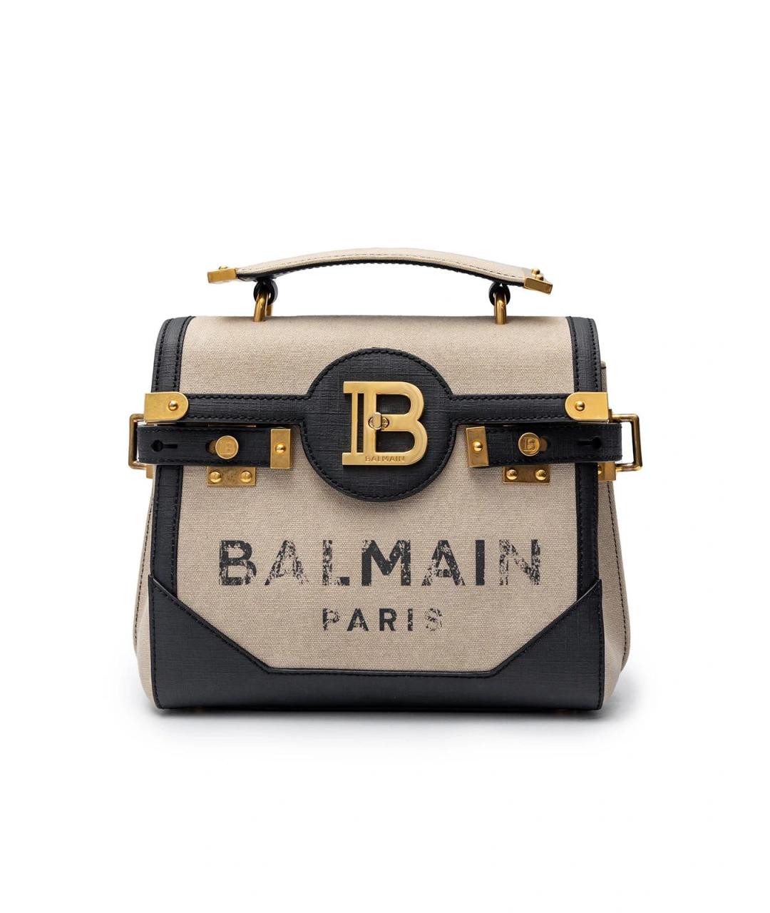 BALMAIN Бежевая тканевая сумка через плечо, фото 6