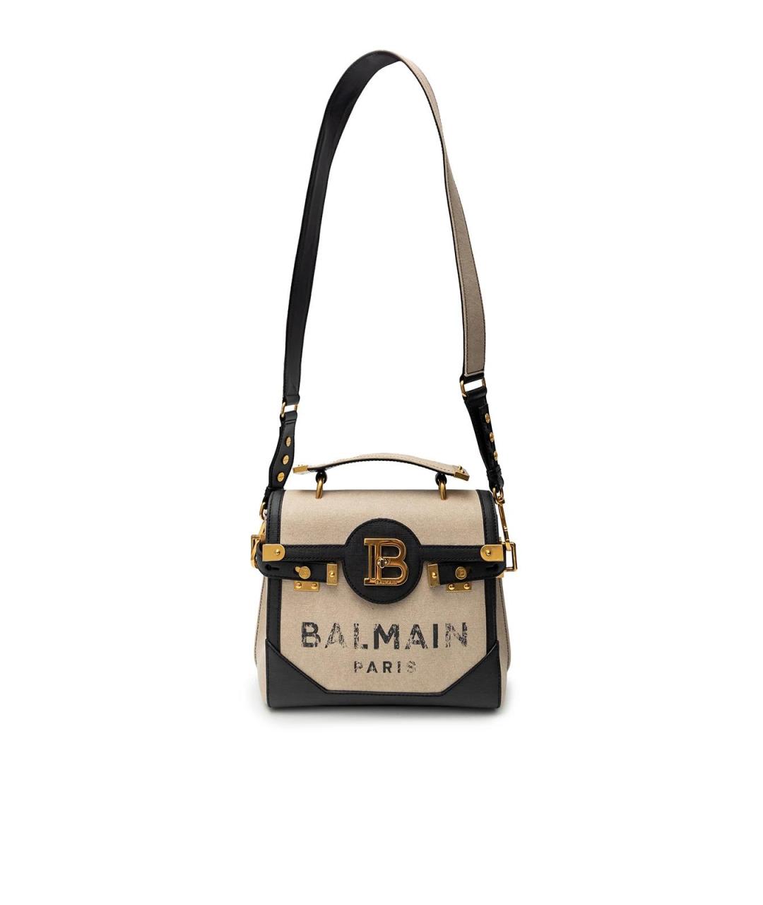 BALMAIN Бежевая тканевая сумка через плечо, фото 4