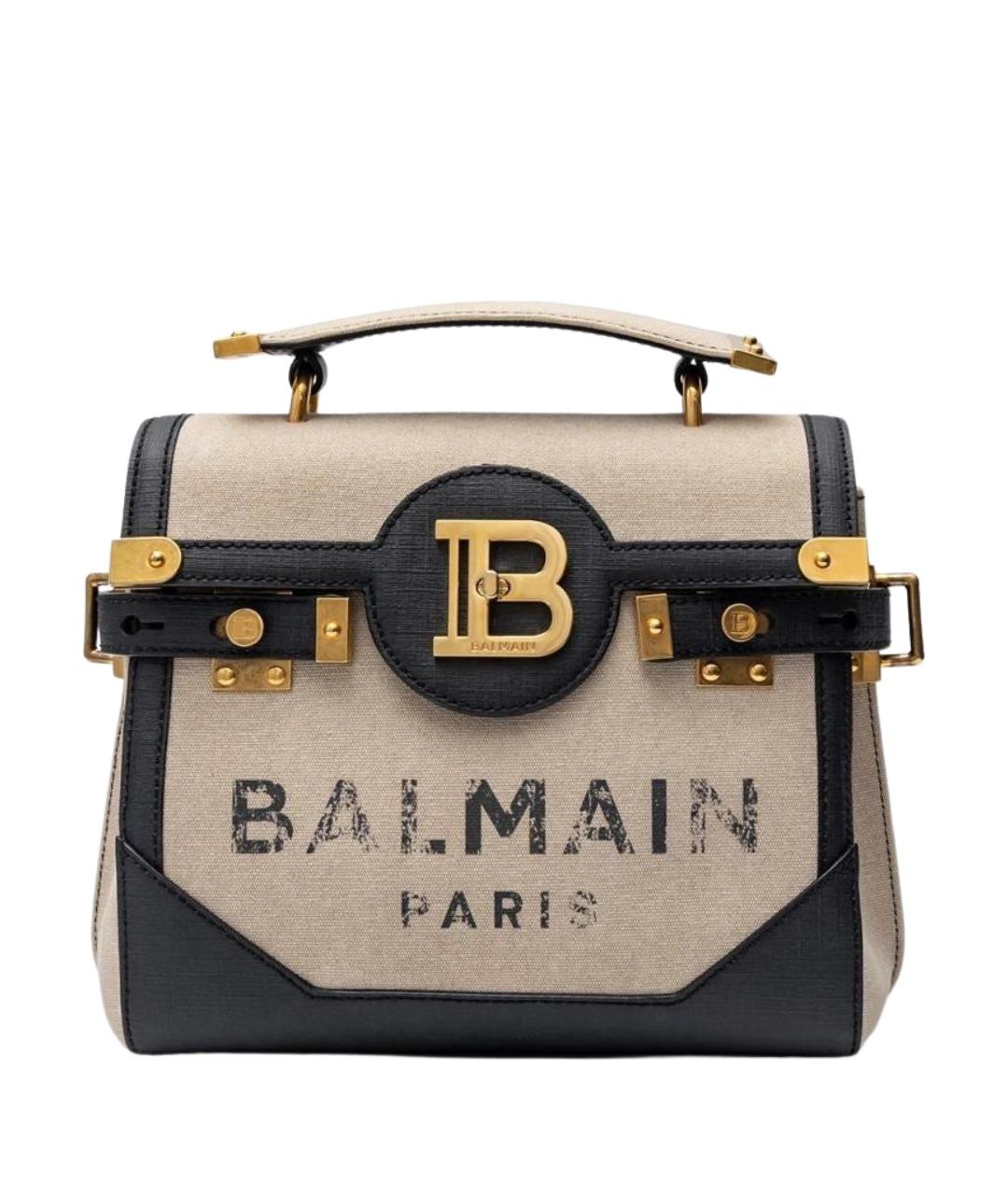 BALMAIN Бежевая тканевая сумка через плечо, фото 1