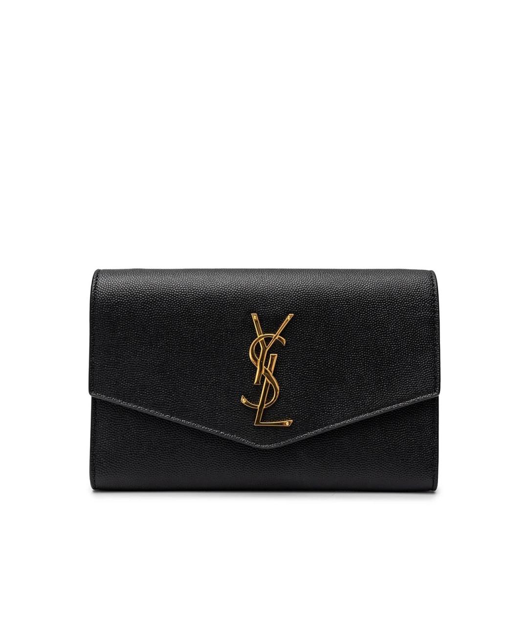 SAINT LAURENT Черная кожаная сумка через плечо, фото 2