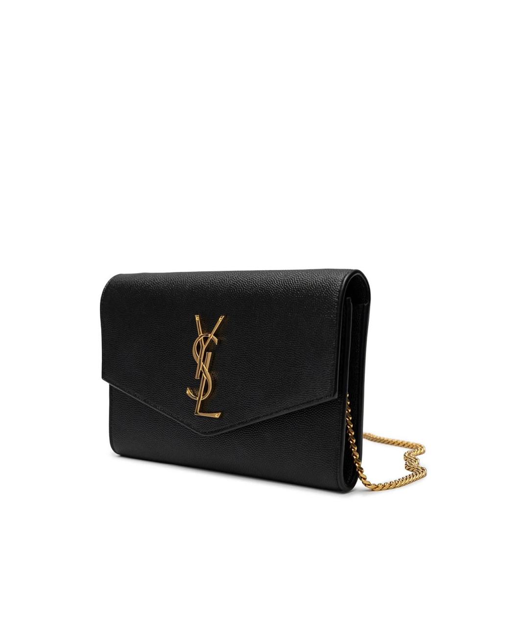 SAINT LAURENT Черная кожаная сумка через плечо, фото 3