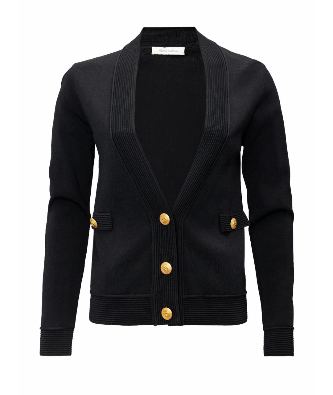 BALMAIN Черный хлопковый кардиган, фото 1
