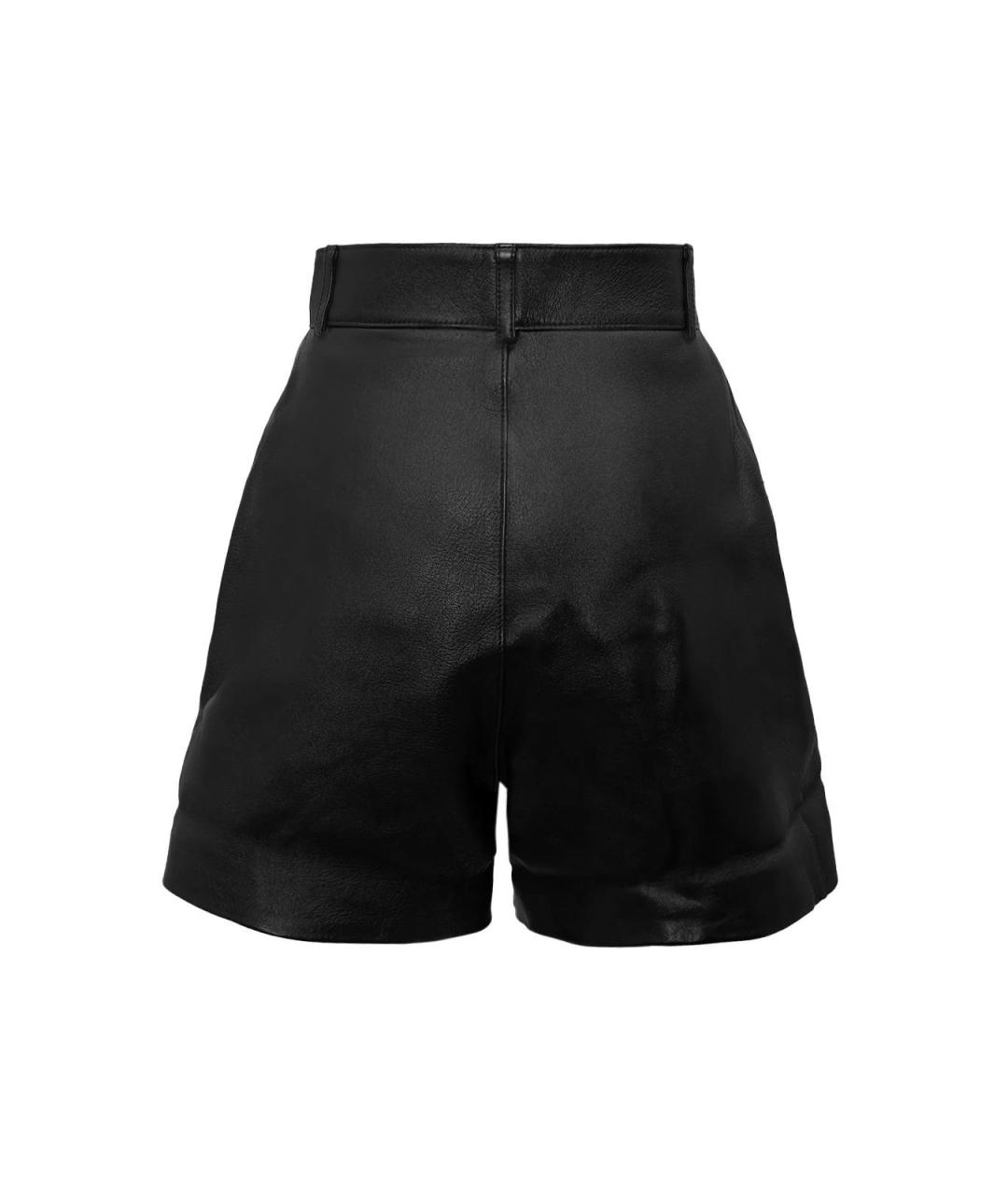 SAINT LAURENT Черные кожаные шорты, фото 2
