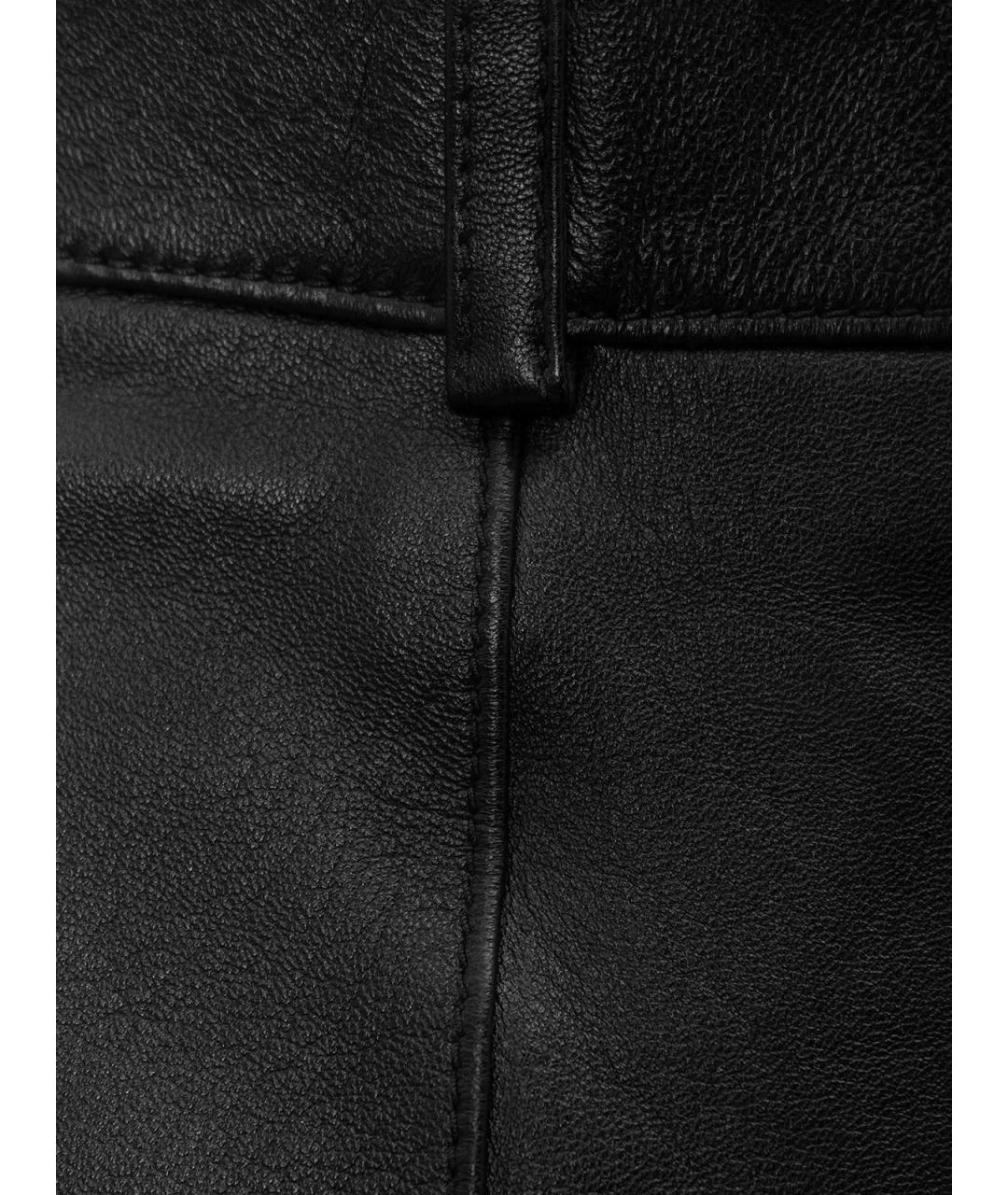 SAINT LAURENT Черные кожаные шорты, фото 3