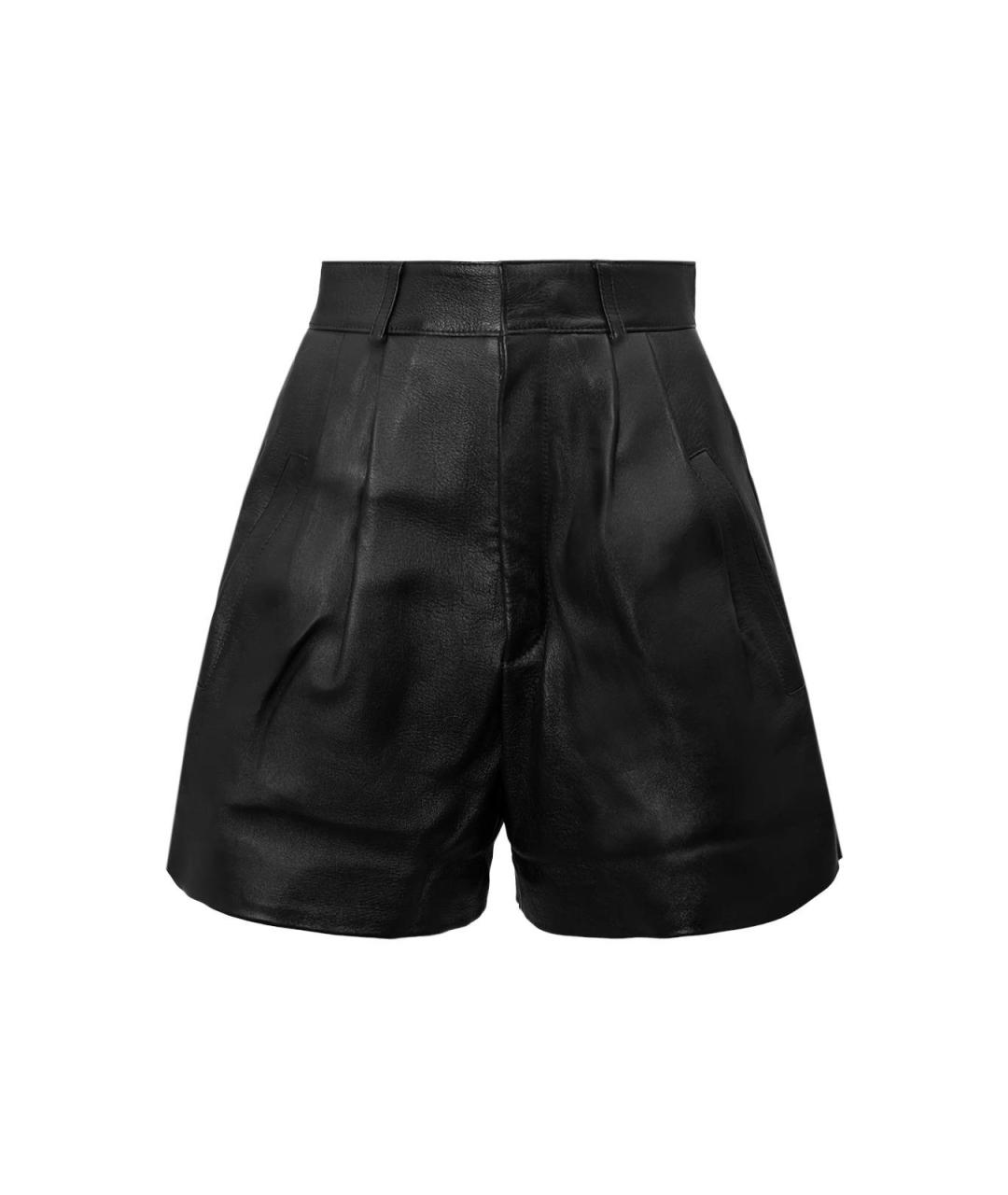 SAINT LAURENT Черные кожаные шорты, фото 4