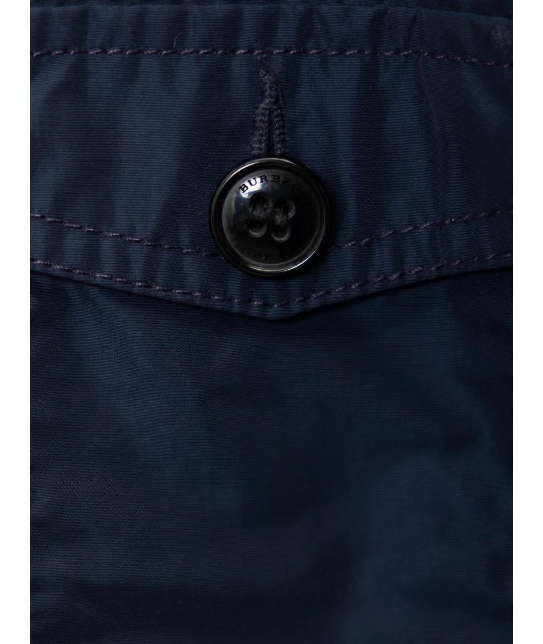 BURBERRY Синяя полиэстеровая куртка, фото 3