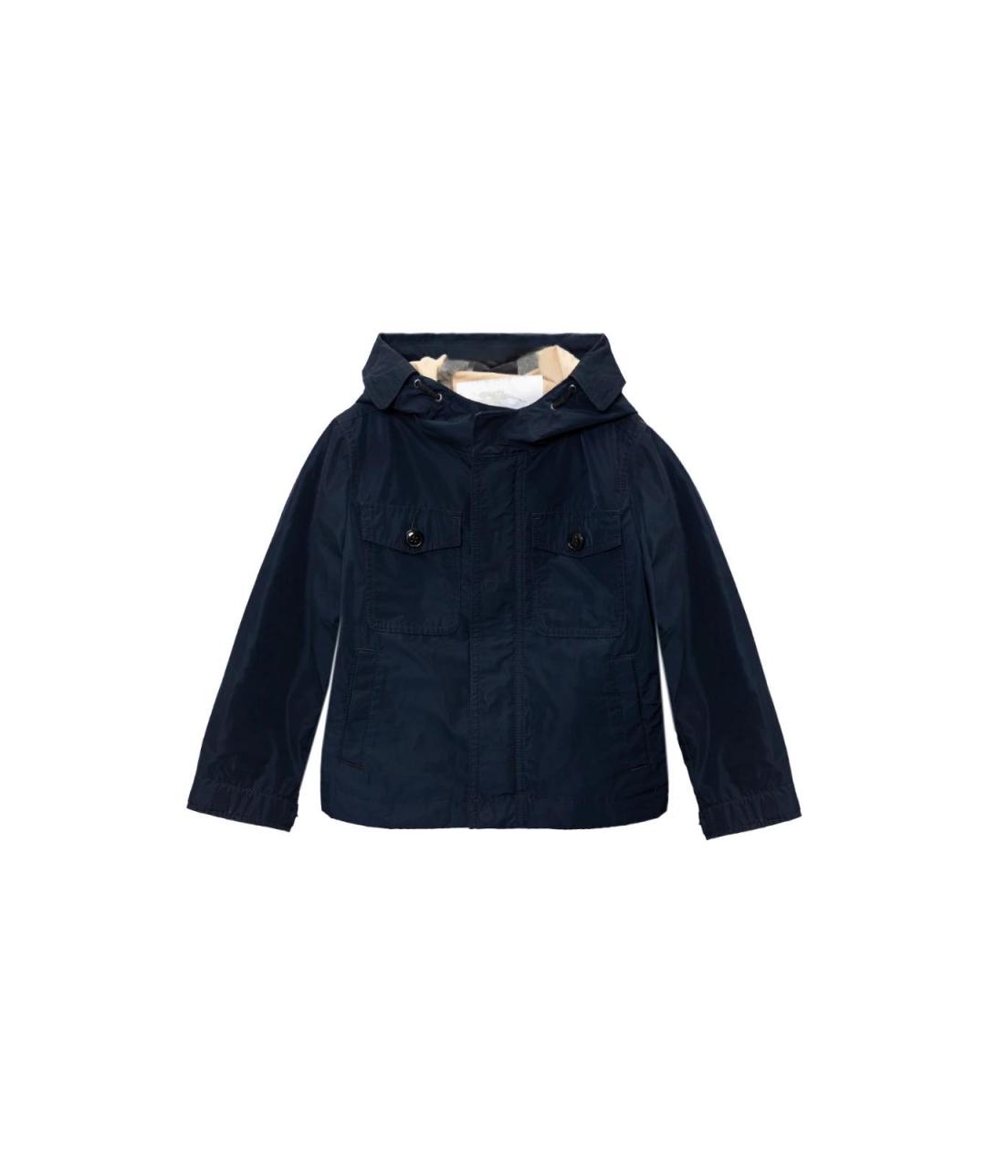 BURBERRY Синяя полиэстеровая куртка, фото 4