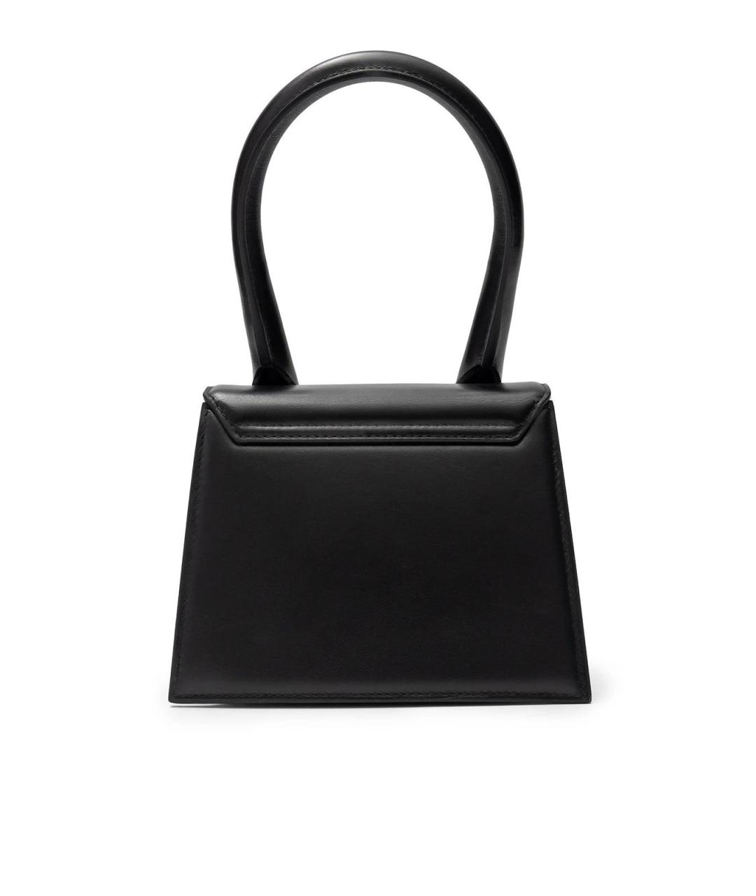 JACQUEMUS Черная кожаная сумка с короткими ручками, фото 3