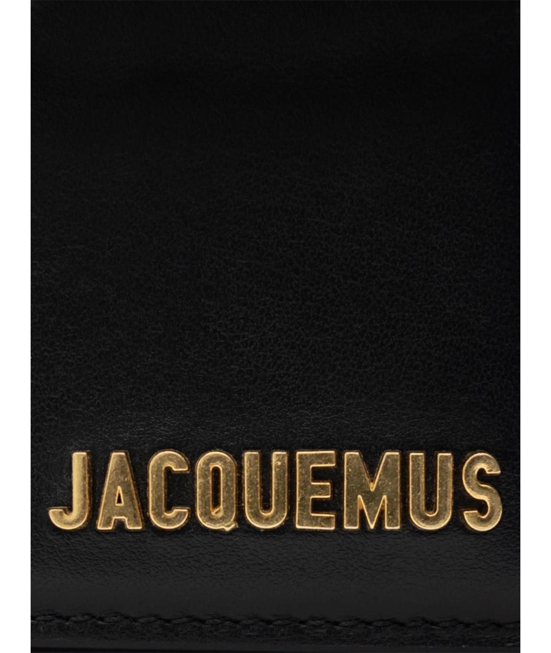 JACQUEMUS Черная кожаная сумка с короткими ручками, фото 5