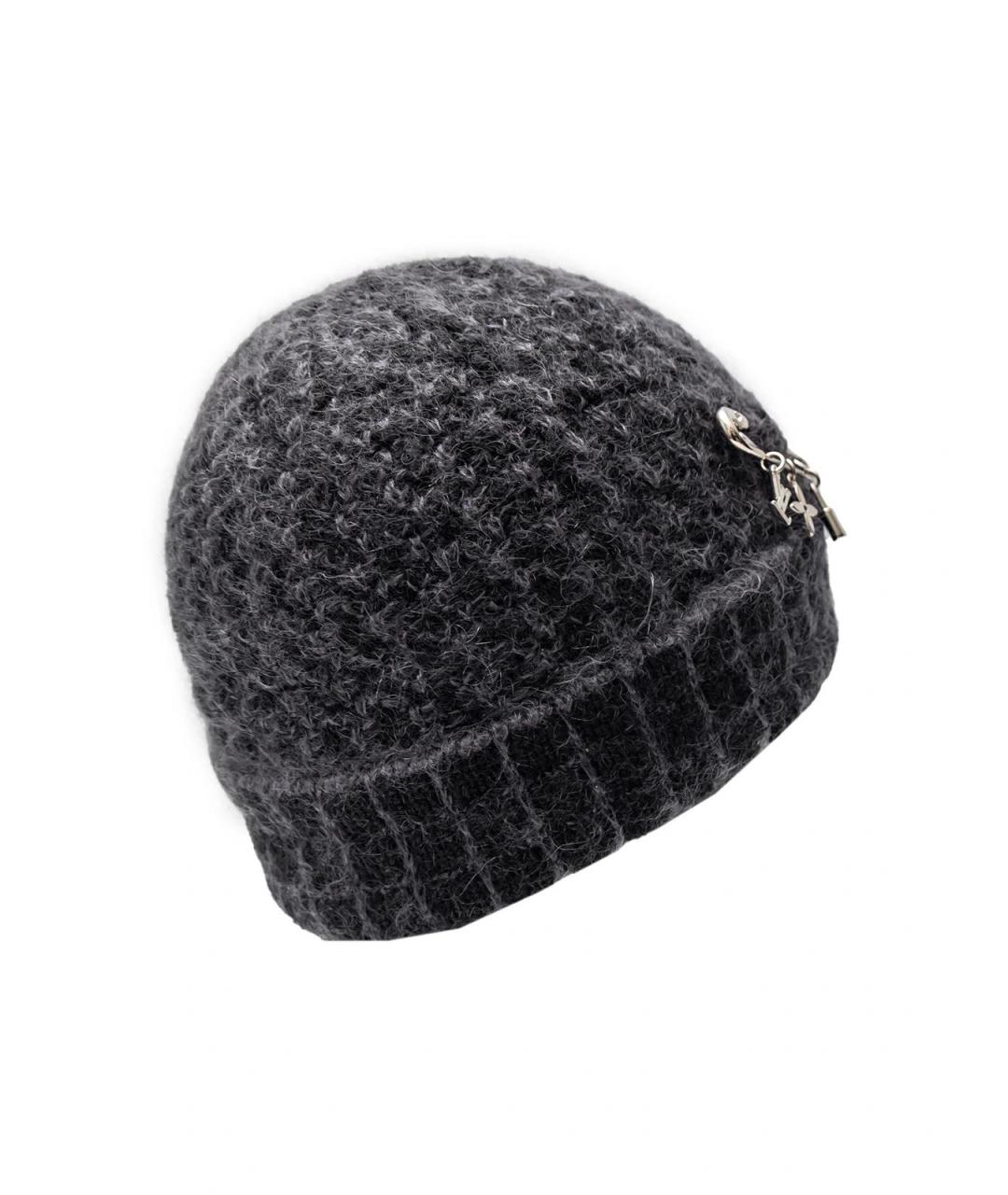 LOUIS VUITTON Серая шерстяная шапка, фото 2
