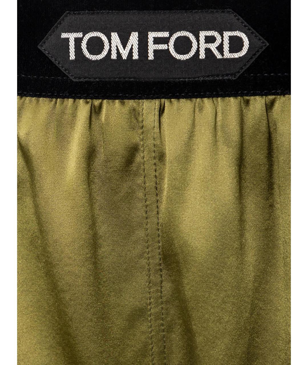 TOM FORD Зеленые шелковые шорты, фото 3