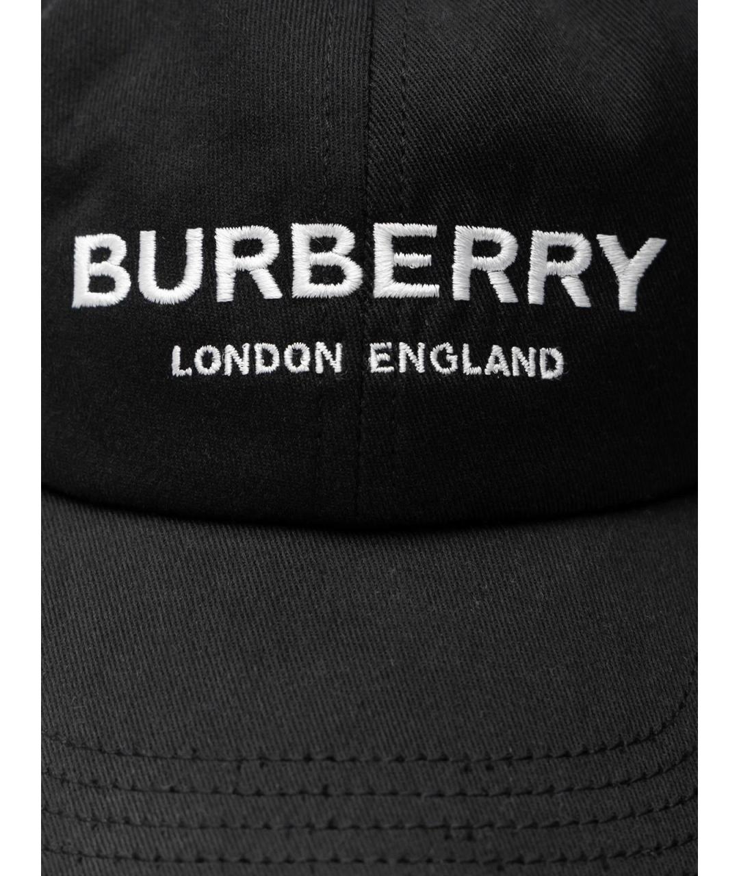 BURBERRY Черная хлопковая кепка, фото 3