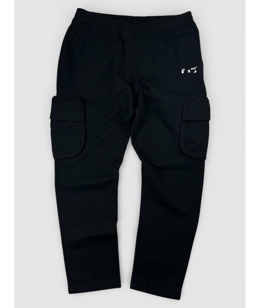OFF-WHITE Черные хлопковые повседневные брюки, фото 5