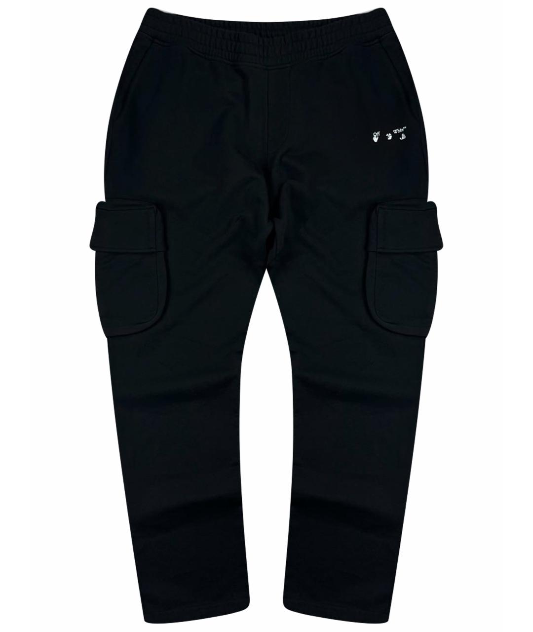 OFF-WHITE Черные хлопковые повседневные брюки, фото 1