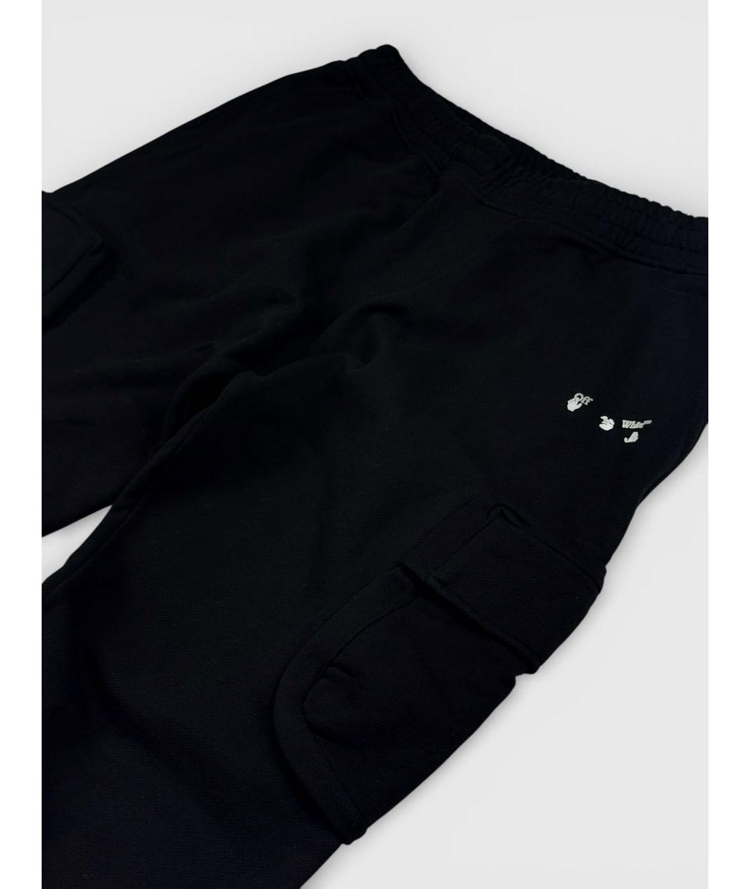 OFF-WHITE Черные хлопковые повседневные брюки, фото 3