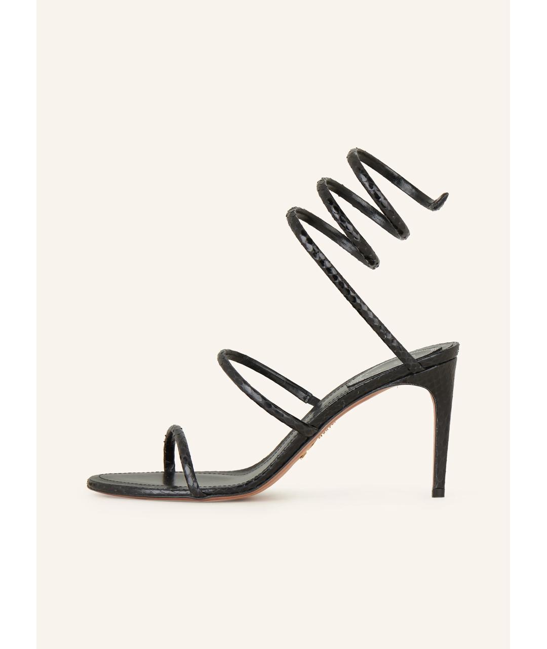 RENE CAOVILLA Черные кожаные босоножки, фото 6
