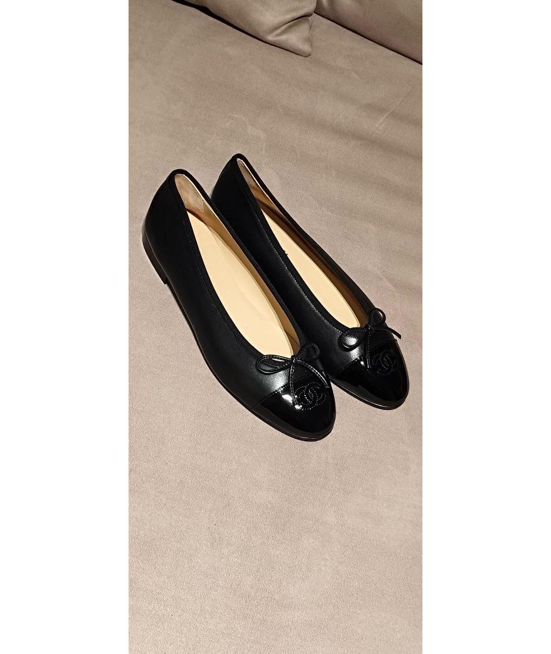 CHANEL Черные кожаные балетки, фото 7