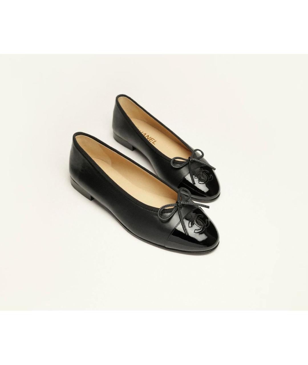 CHANEL Черные кожаные балетки, фото 3