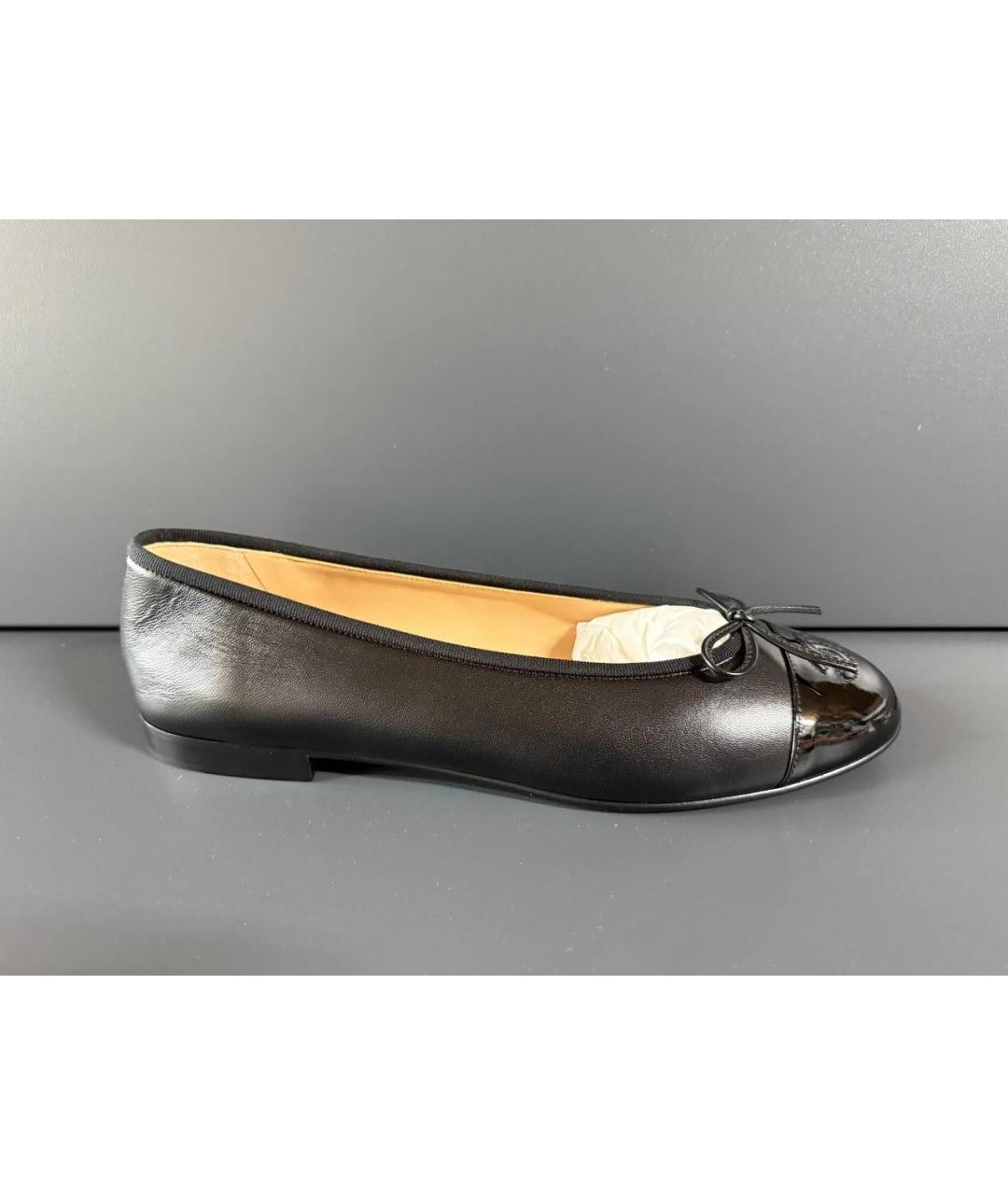 CHANEL Черные кожаные балетки, фото 2