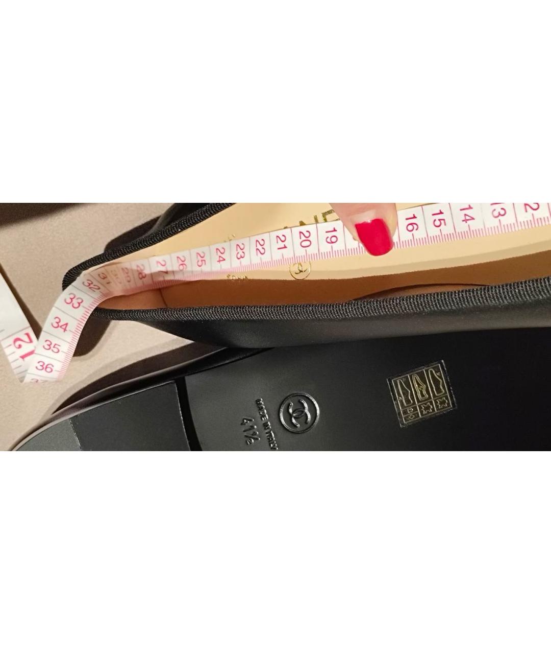 CHANEL Черные кожаные балетки, фото 8