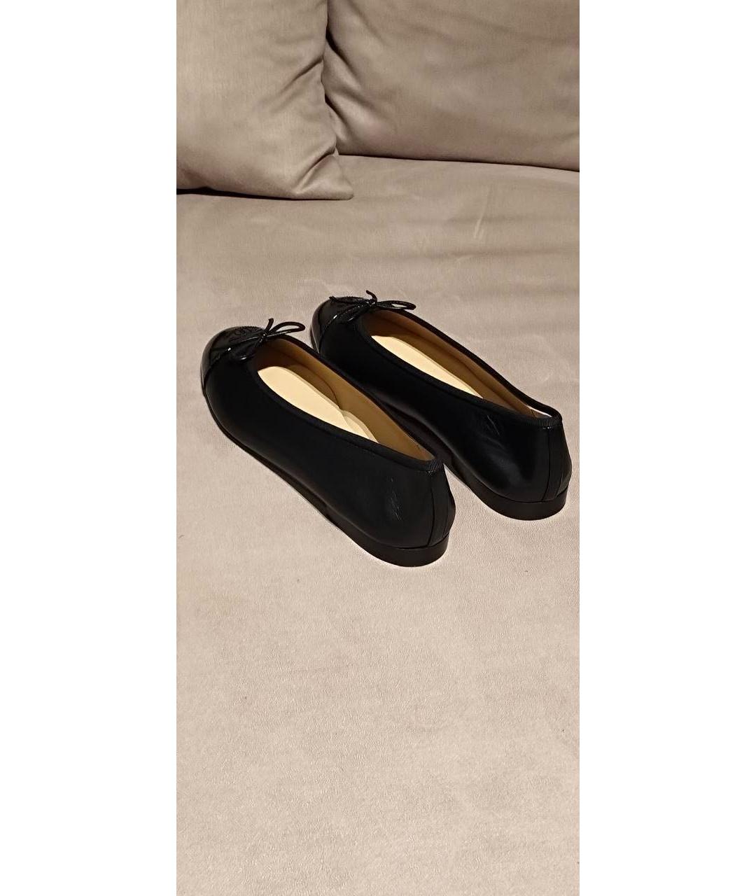 CHANEL Черные кожаные балетки, фото 6