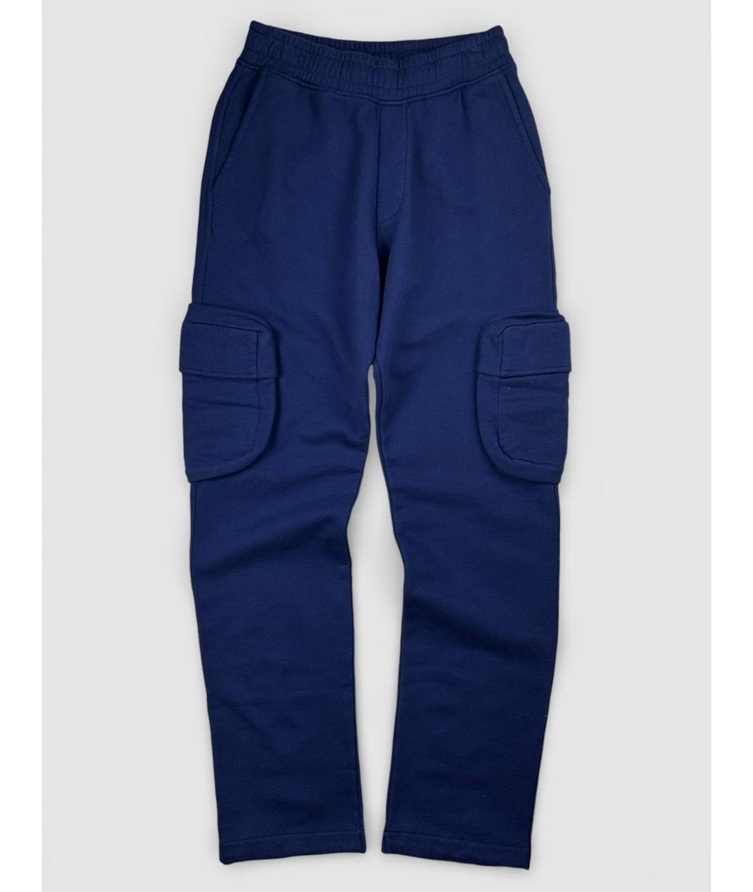 OFF-WHITE Темно-синие хлопковые повседневные брюки, фото 6