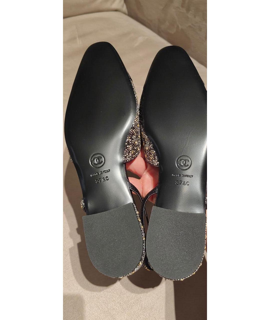 CHANEL Черные кожаные туфли, фото 7