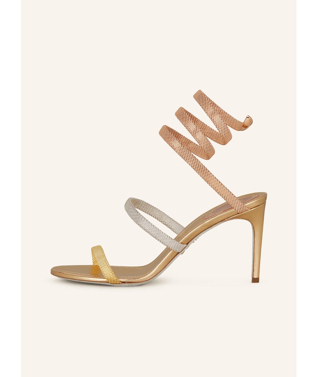 RENE CAOVILLA Золотые босоножки, фото 6