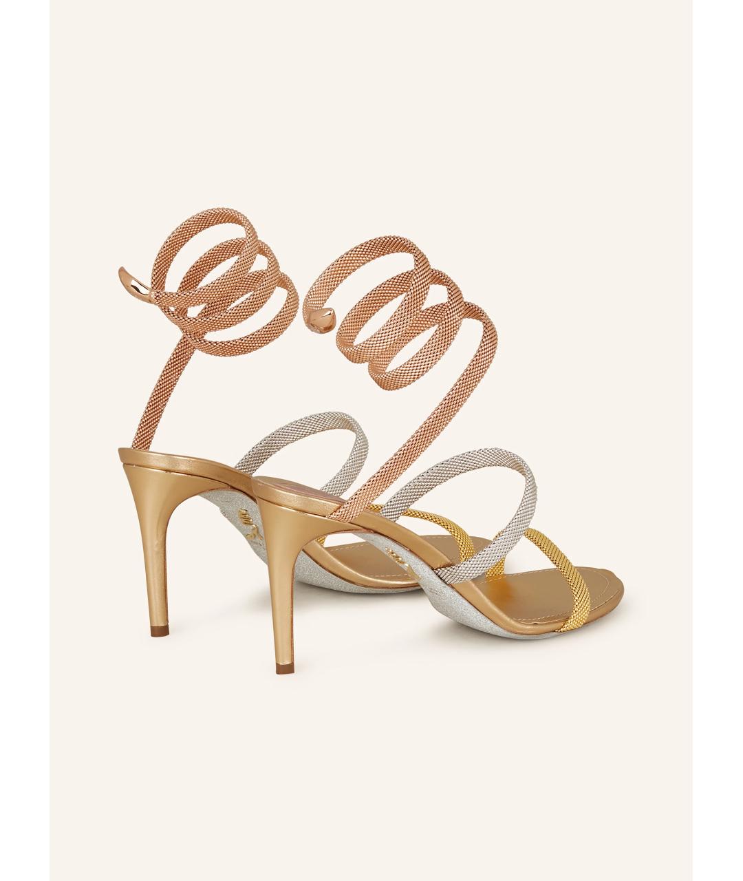 RENE CAOVILLA Золотые босоножки, фото 3