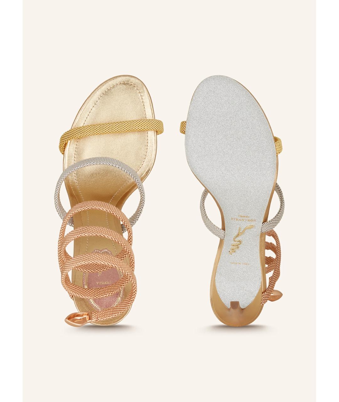 RENE CAOVILLA Золотые босоножки, фото 5