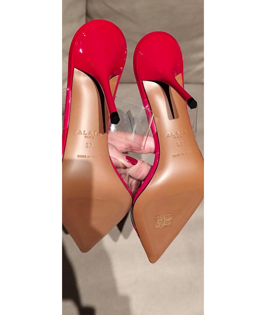 ALAIA Красные кожаные туфли, фото 6