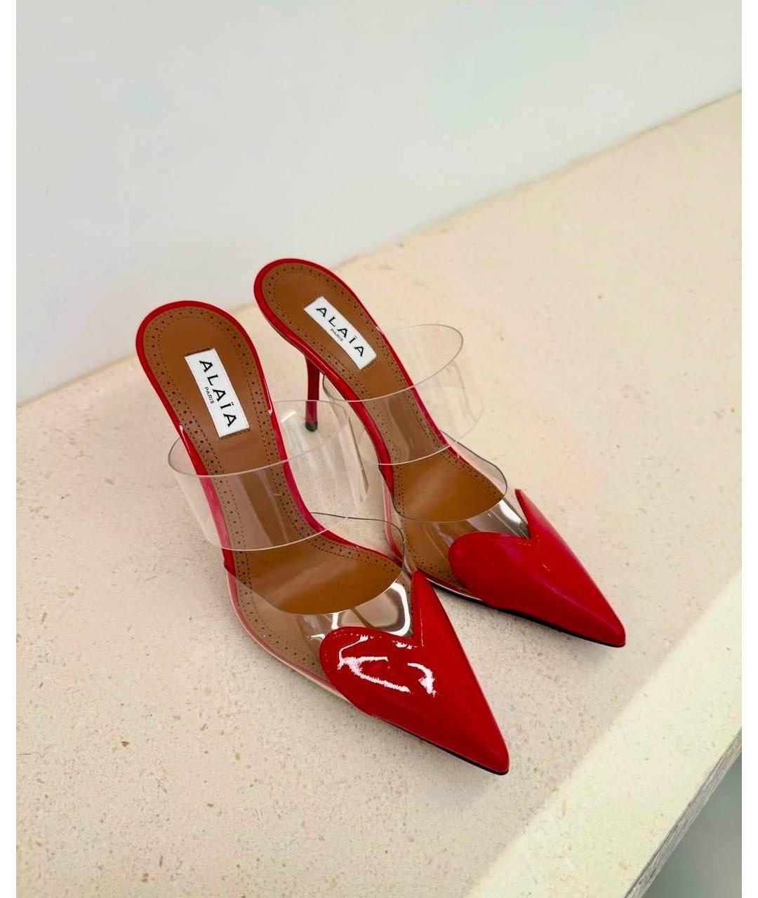 ALAIA Красные кожаные туфли, фото 8