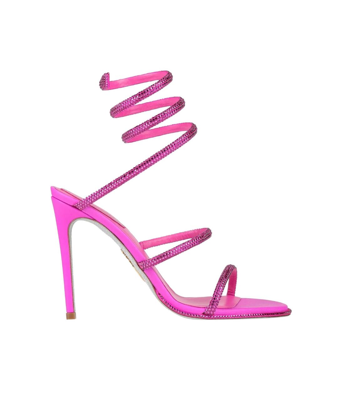 RENE CAOVILLA Фуксия кожаные босоножки, фото 5